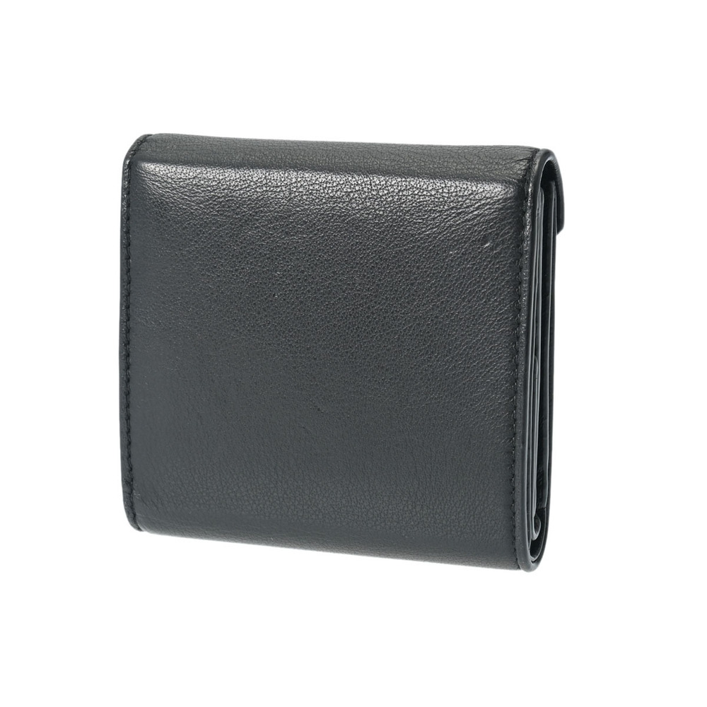 Balenciaga fold Paper Leather Wallet Tri Black Compact